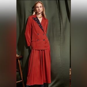 Peak Neck Floral Print Double Breasted Blazer